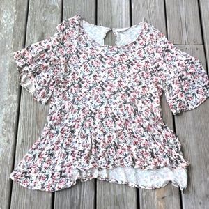 Lucky Brand floral blouse flowy oversized